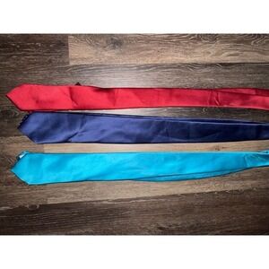 Express Red NWT Mens Satin Neckties‎ Geoffrey Beene Navy Turquoise Blue